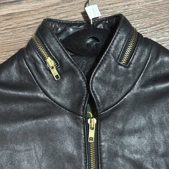 Danier Vintage Leather Vest – Black – XS – Moto-Inspired with Gold Zippers - Picture 5 of 10